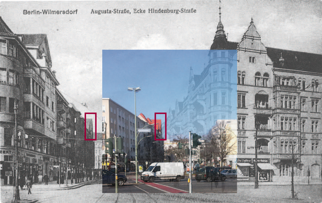 Bildmontage Kreuzung früher und heut